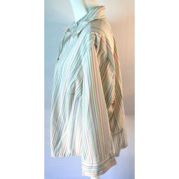 Villager Liz Claiborne Women's Multi Color Striped Long Sleeve Blouse Size 22W - Picture 4 of 10
